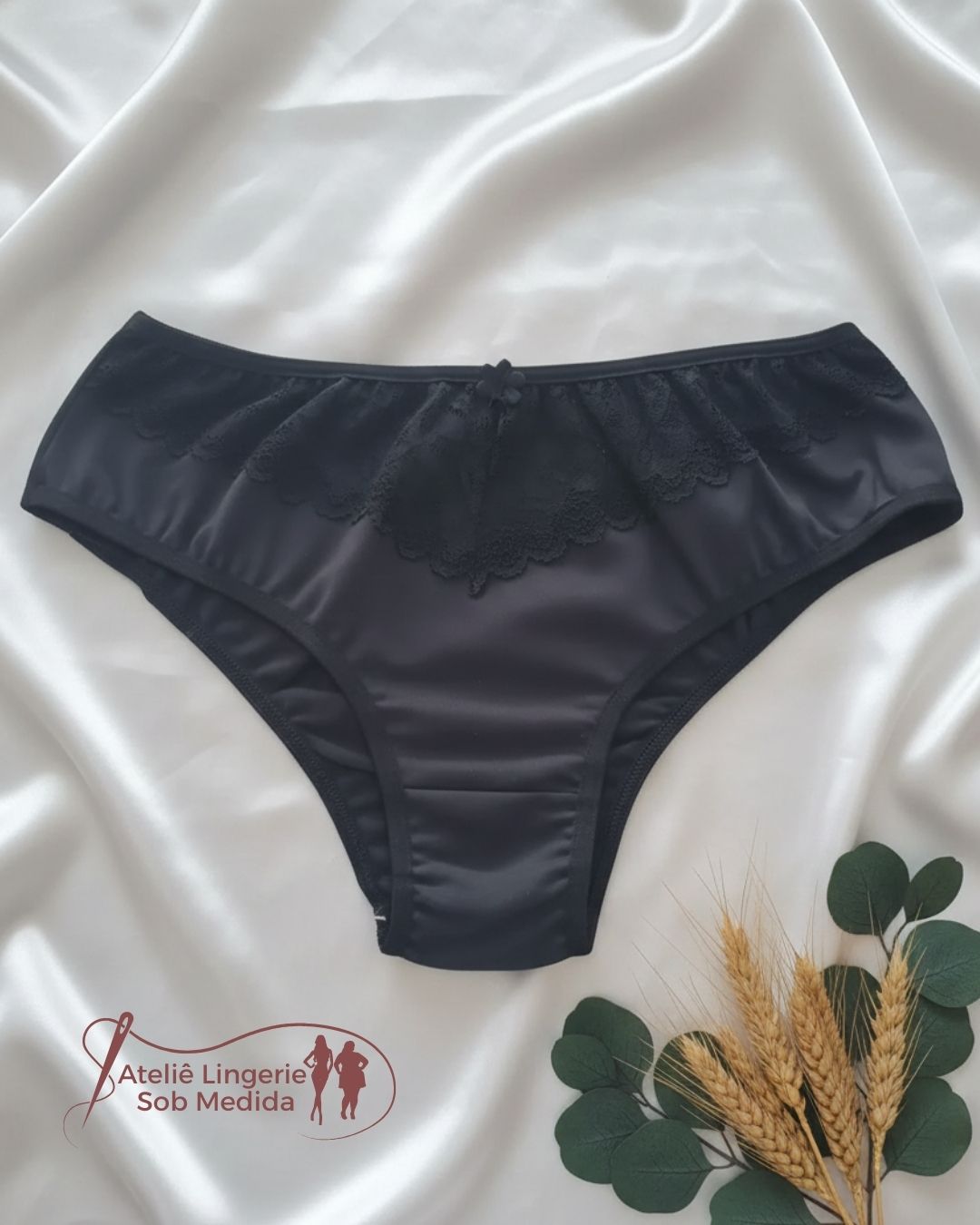 calcinha de cotton preta confortável respirável